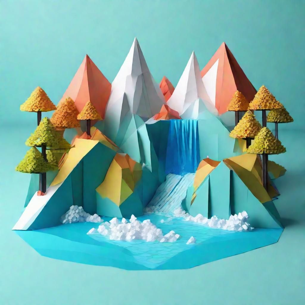 Origami Seasons: Dimensional Mountain Papercraft