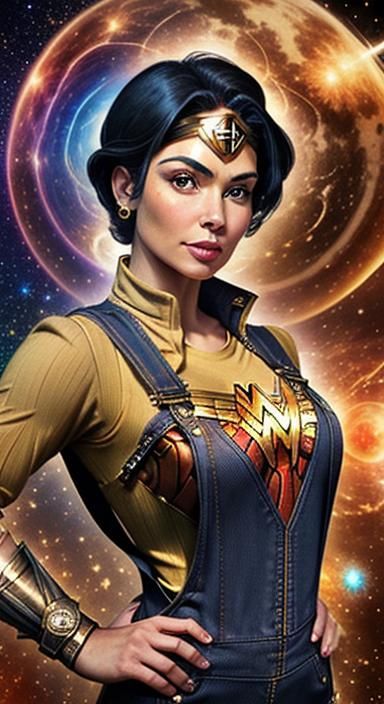 Steampunk Cosmic Visionary Wonder Woman Portrait
