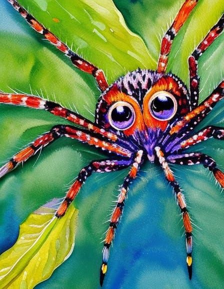 Charlotte in Her Web: An Impressionist Gouache Portrait