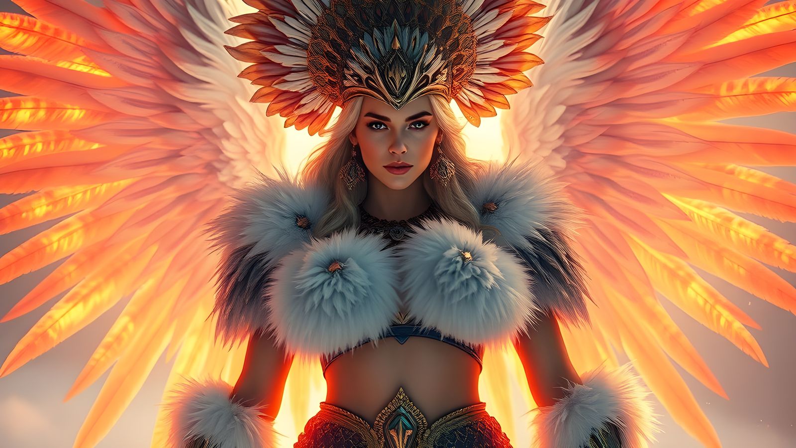 Mystic Valkyrie: Norse Goddess of Winter in Digital Art