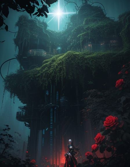 Elsa in Cyberpunk Setting: Digital Art