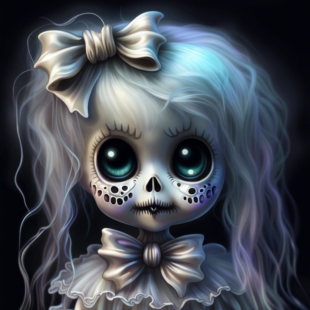 Ethereal Cute Ghost in Haunted Halloween Theme