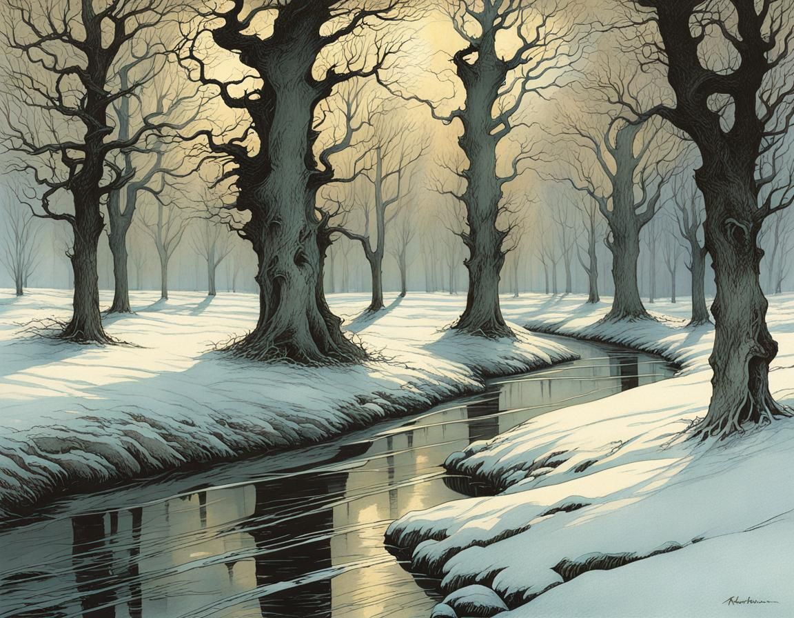 Enchanted Meadow Illustration in Fantasy Art Style