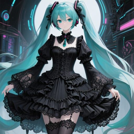 Hatsune Miku in Victorian Gothic Dress