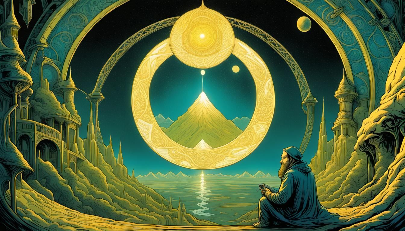 The Alchemist: Art Nouveau Op-Art Comic Book Poster