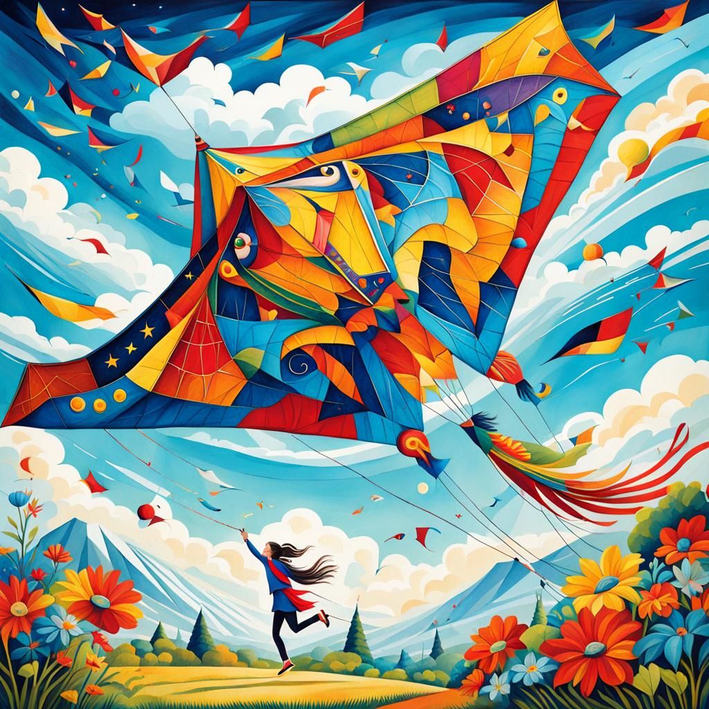 Fantastical Kite Soaring with Joyful Freedom