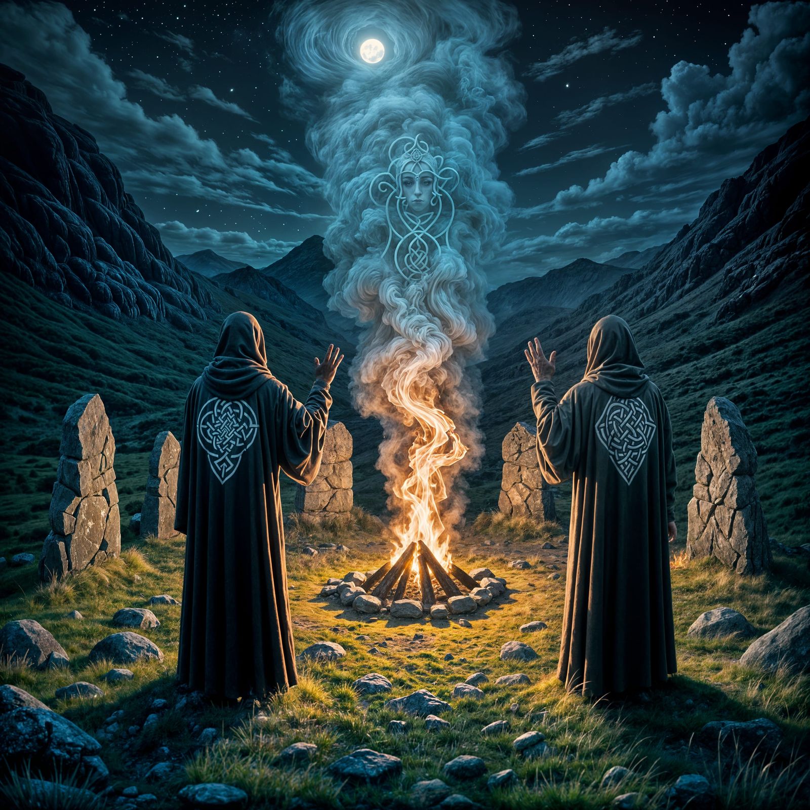 Eerie Ritual in Scottish Highlands Stone Circle