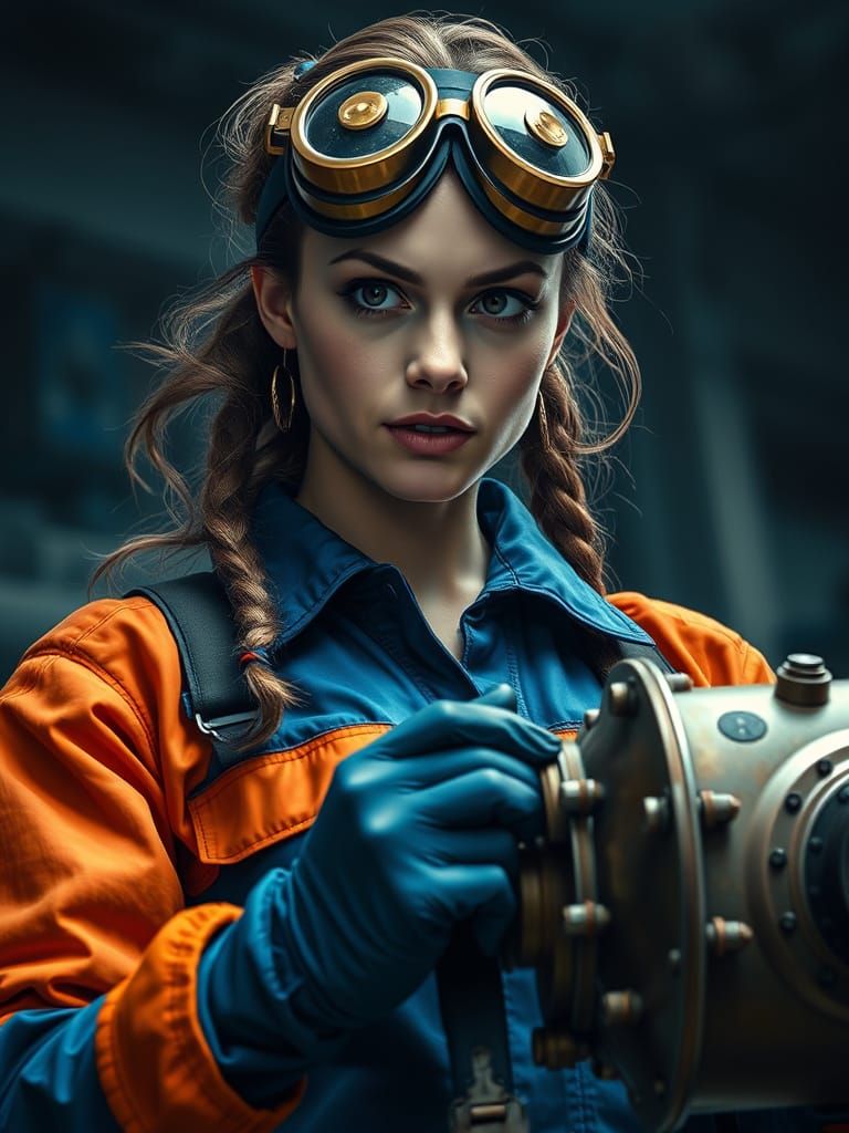 Steampunk Goddess in Dark Acrylic