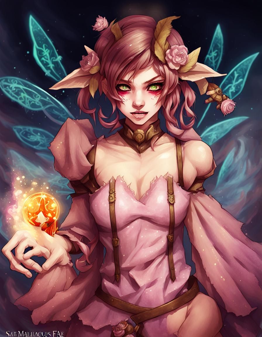 Menacing Fae Portrait in Dark Fantasy Style