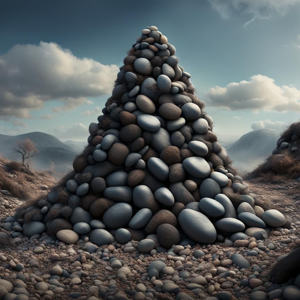 Animated Pile of Rocks in Matte Painting Style