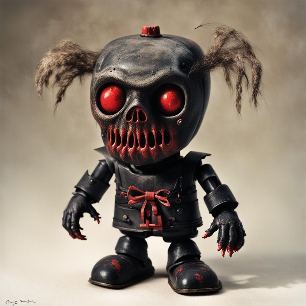 Sinister Creepy Toy in Painterly Style