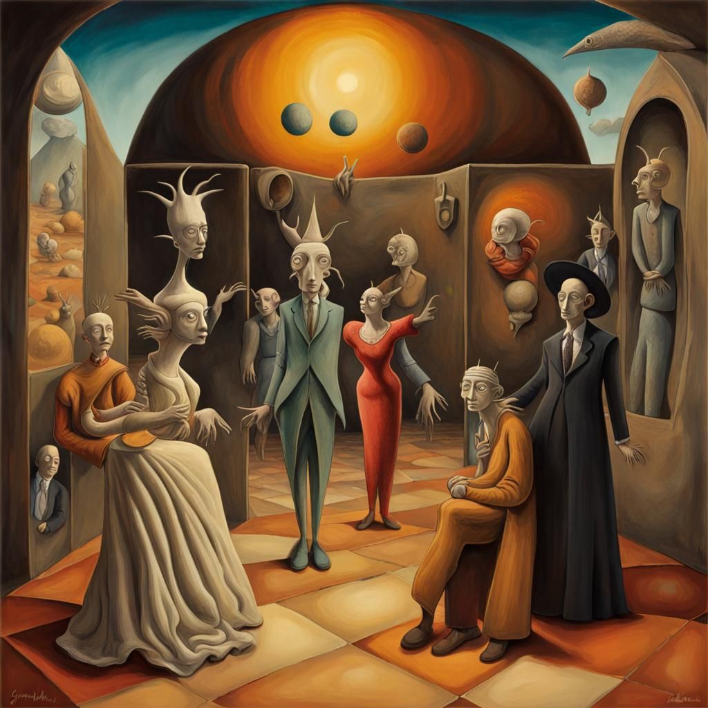 Surreal Summer Dreamscape in Watercolor Style