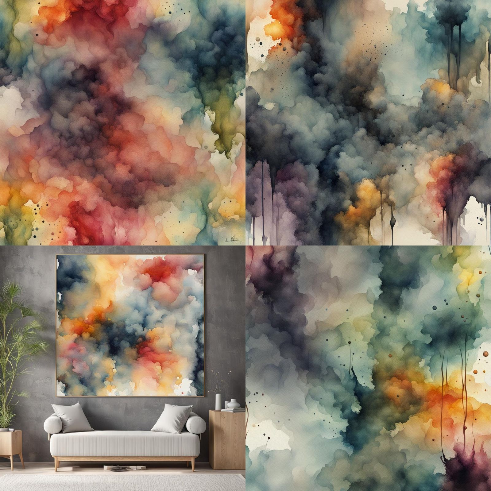 Inspirational Abstract Watercolor Art for Kids' Room