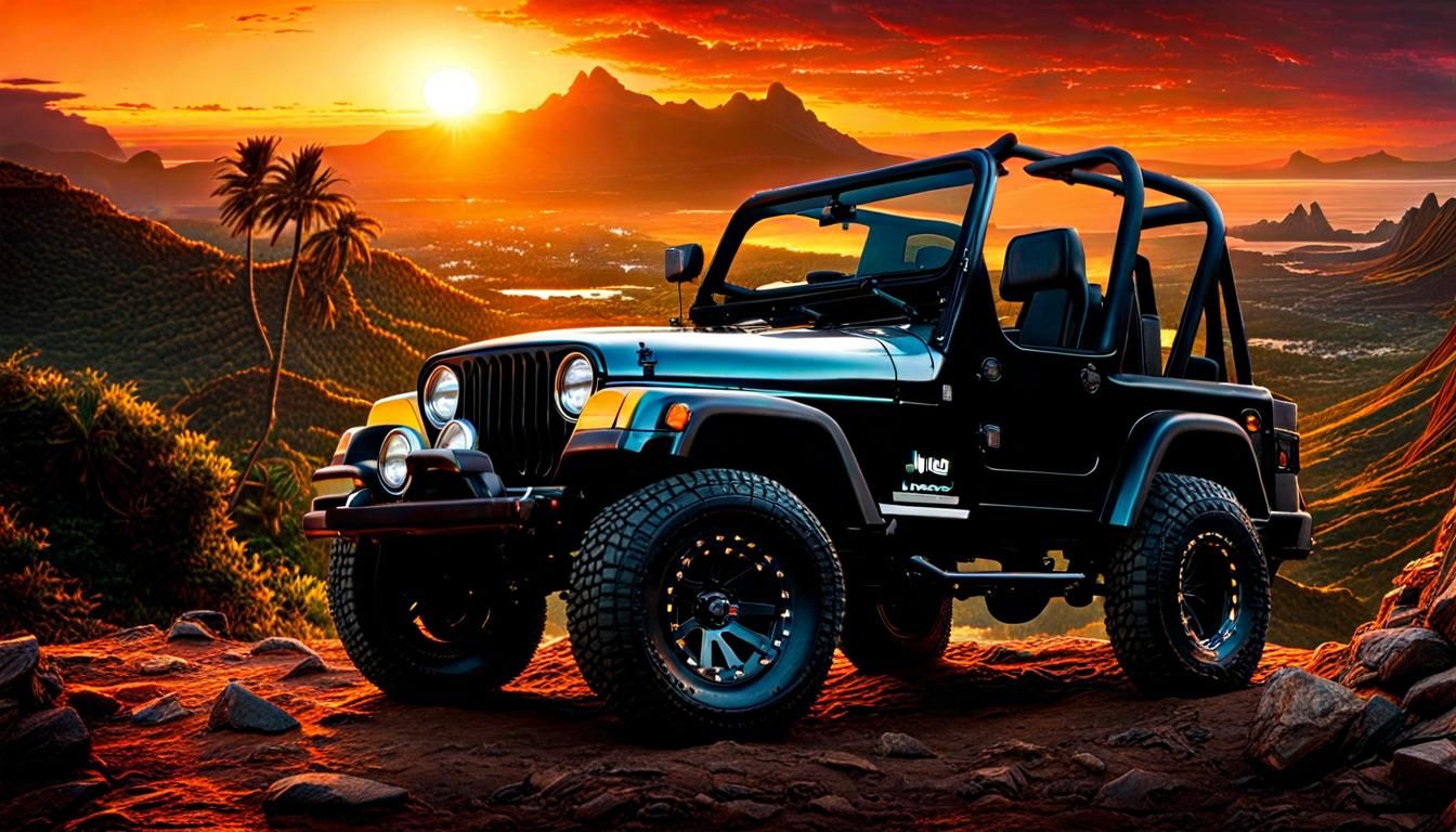 epic Jeep at sunset