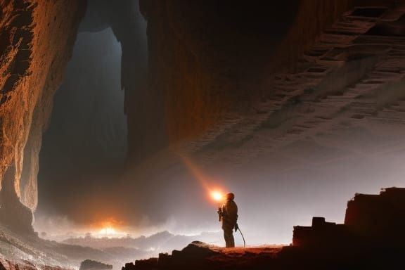 Epic Cave Bear in Dystopian Digital Painting