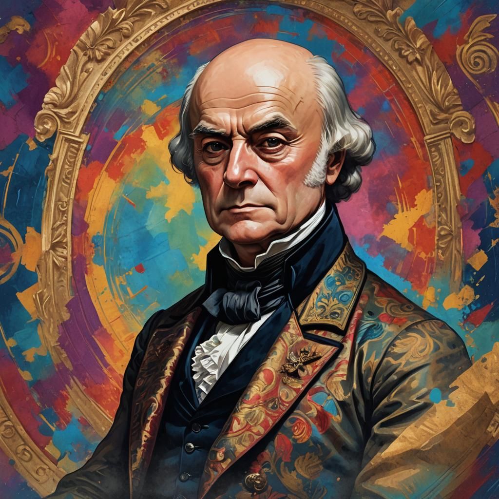 John Quincy Adams Portrait in Baroque Style