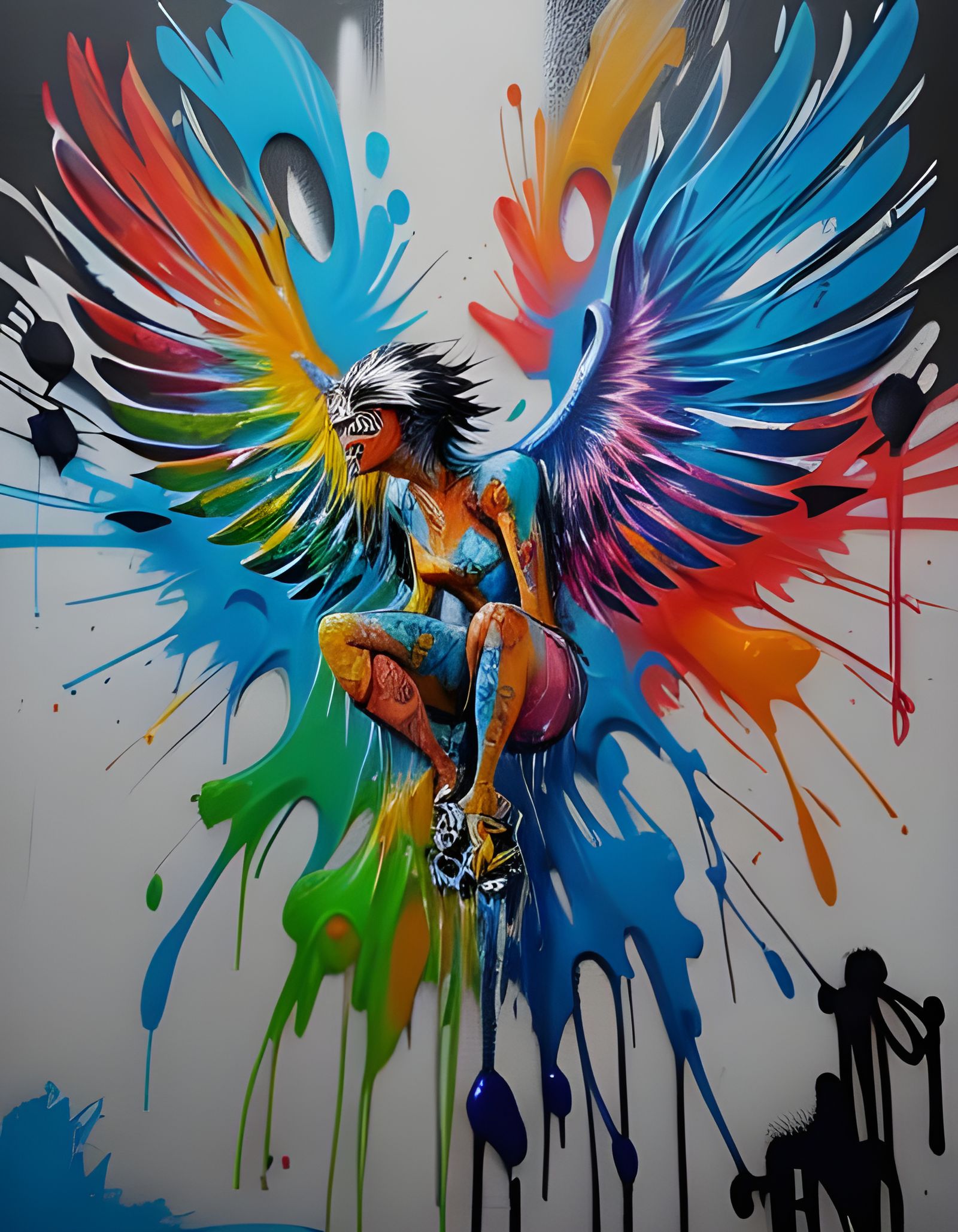 Dynamic Spin Art Spread Eagle Graffiti
