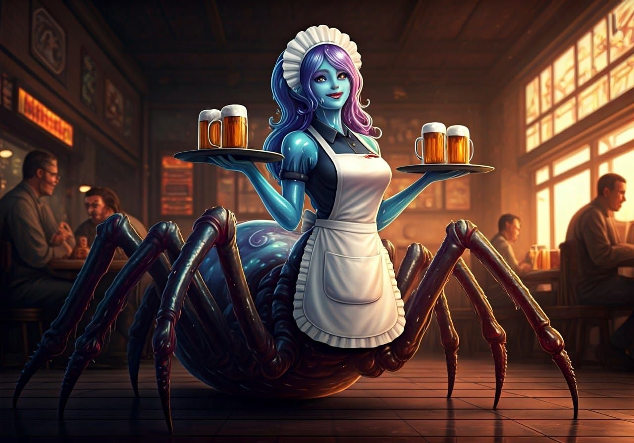 Slime Spidergirl Serves Up a Smile in a Quaint Cafe