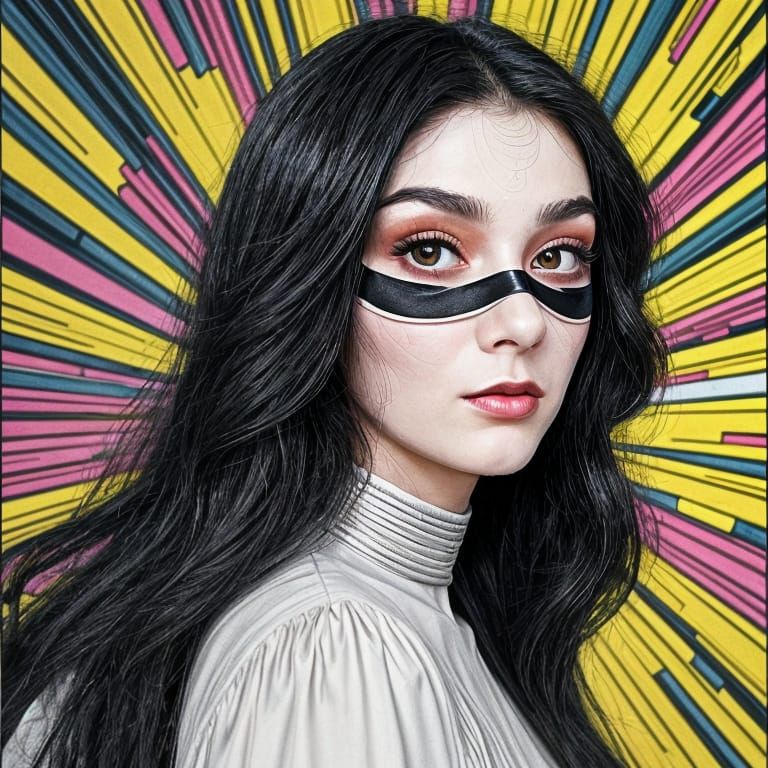 Stunning 1970s Comic Book Woman with Radiant Glow