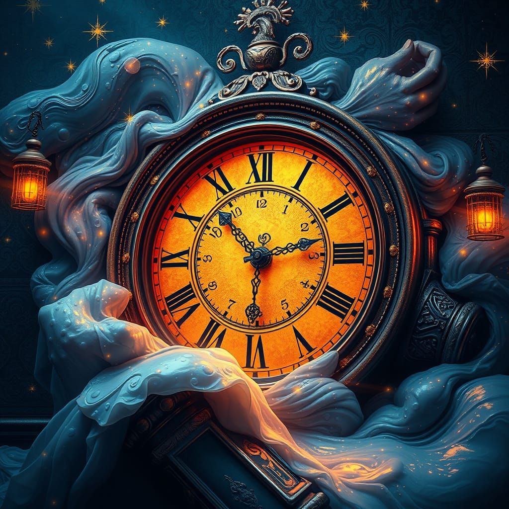 Magical Time Portal in Van Gogh and Harlem Renaissance Style