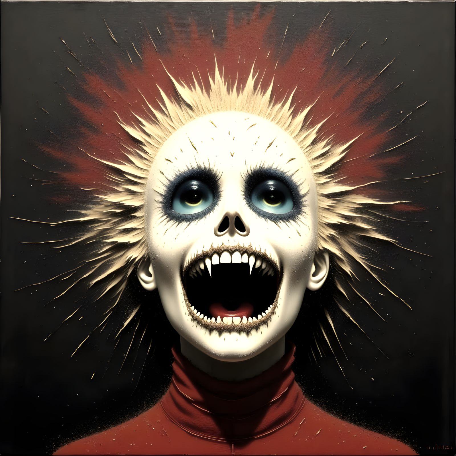 Emotive Anguish Emerges in Surreal Indigo Dreamscape