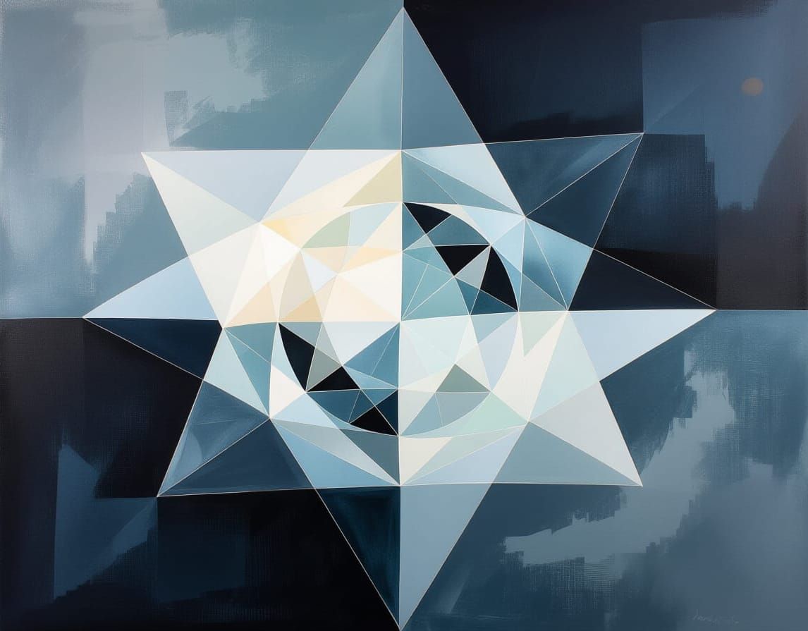 Breaking Geometry Petri Effect Silverpoint Resin Acrylic