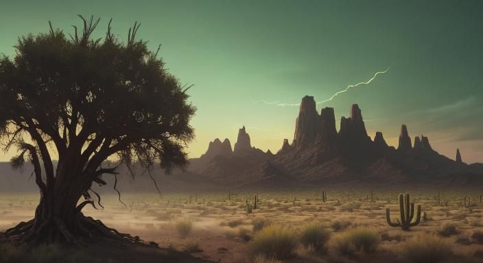 Wasteland Bushrunner in Dramatic Cinematic Landscape