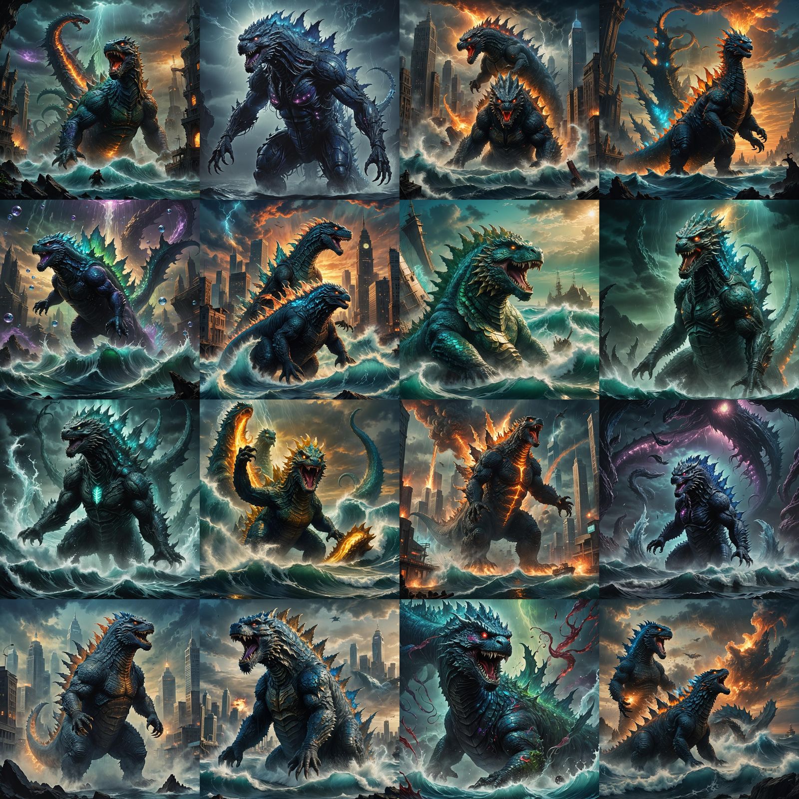 Godzilla Leviathan Hybrid in Detailed Matte Painting