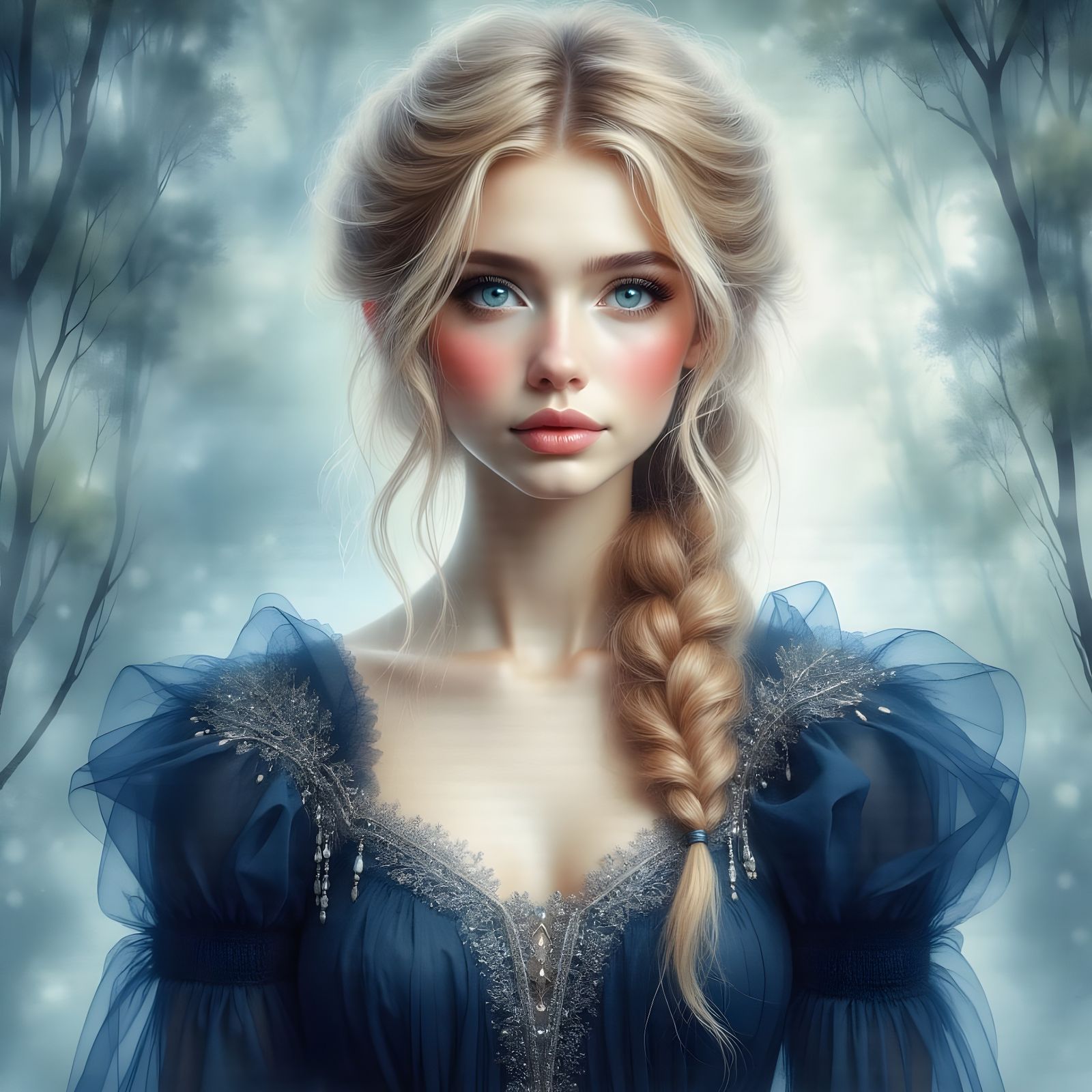 Norse Goddess Portrait in Fantasy Art Style