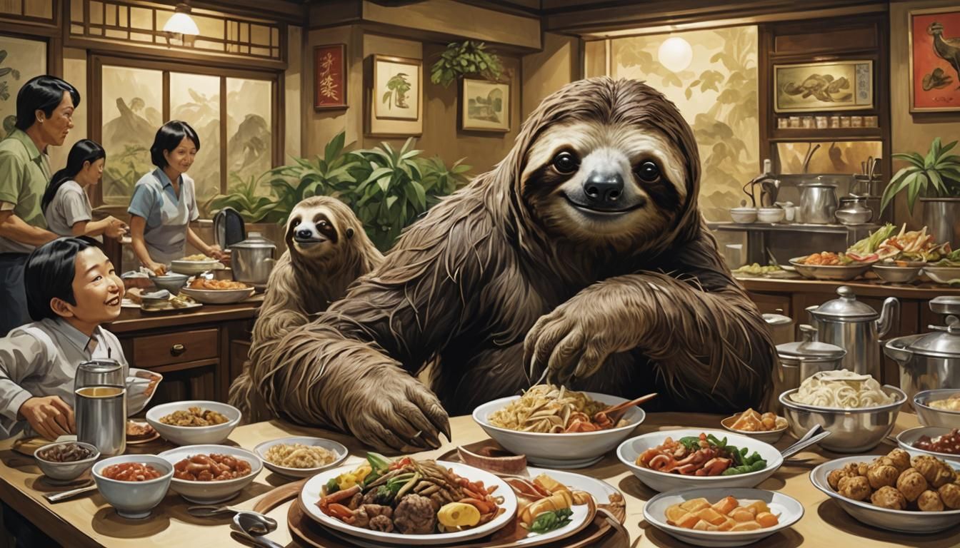 Prehistoric Sloth at Chinese Buffet, Tetsuya Nomura Style