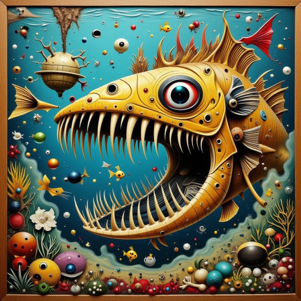 AI Character with Sharp Teeth in Digital Art Style