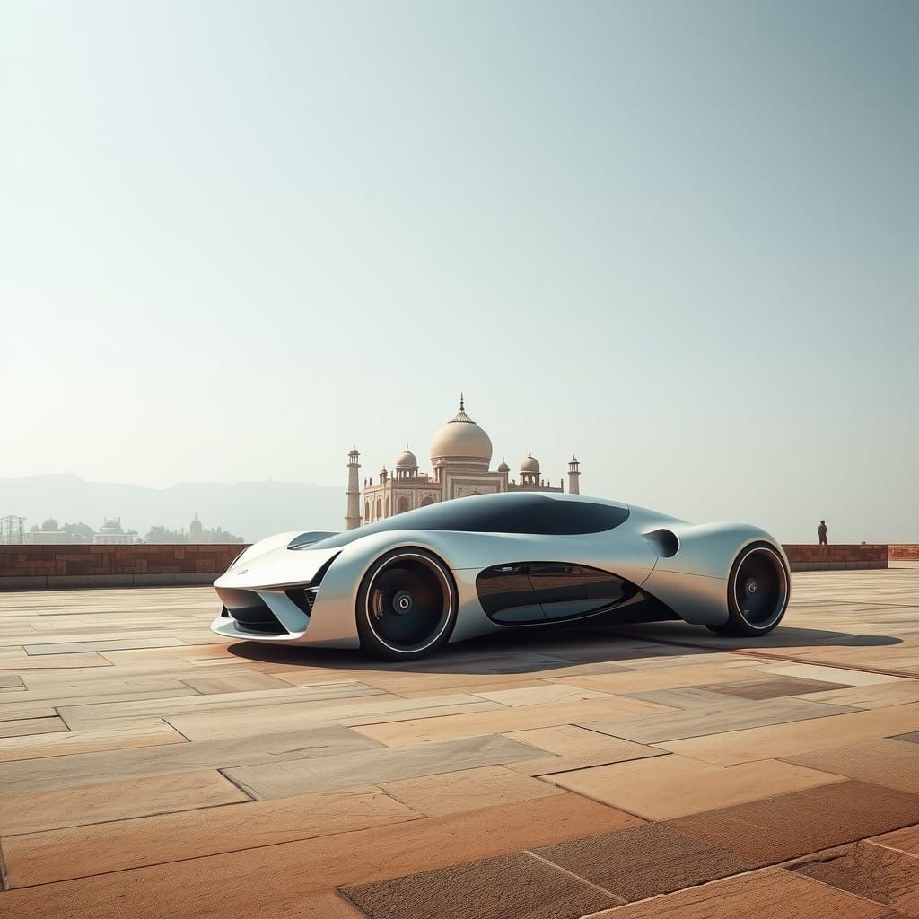 Futuristic Car Design in Mughal Style