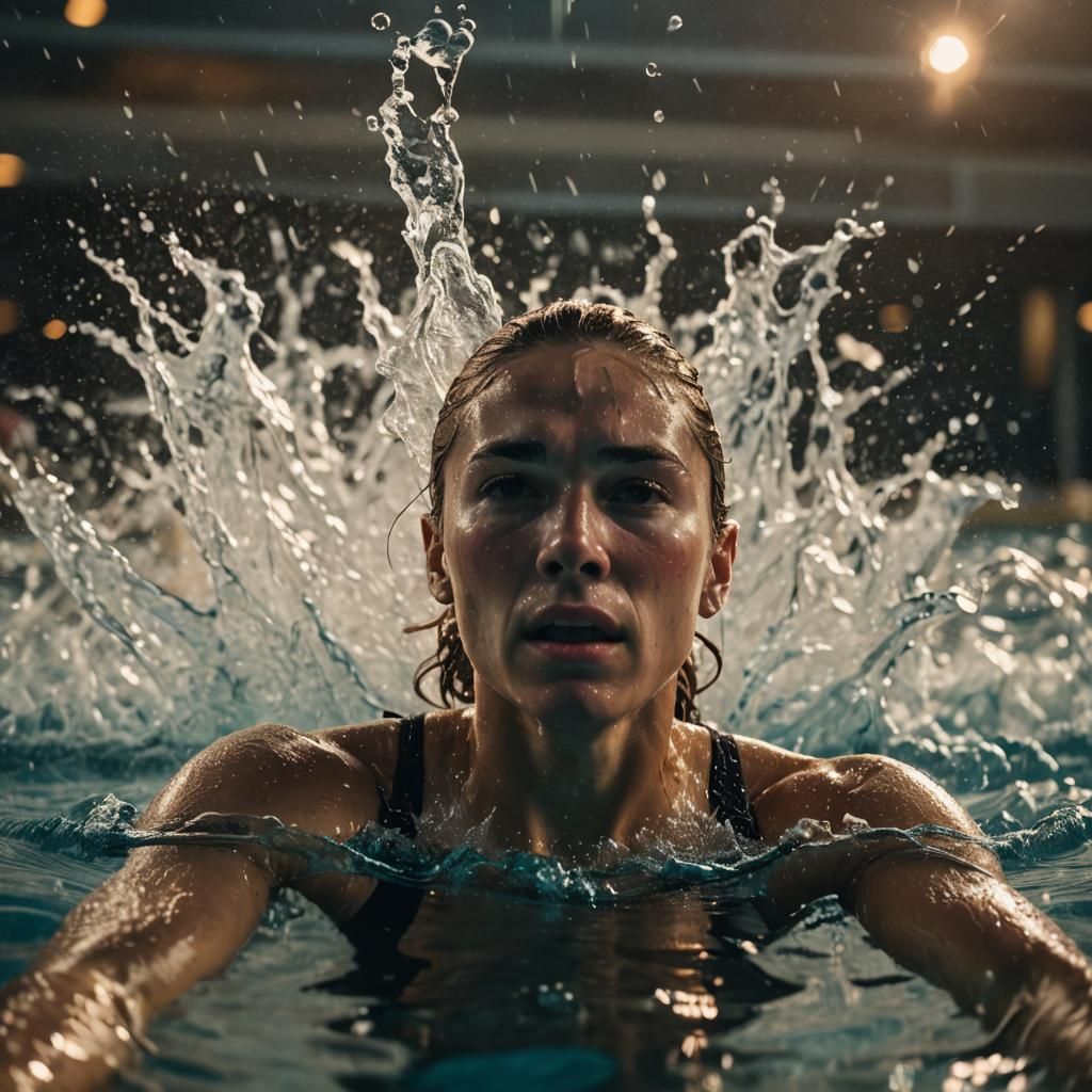 Para Swimmers in Action: Cinematic Film Still
