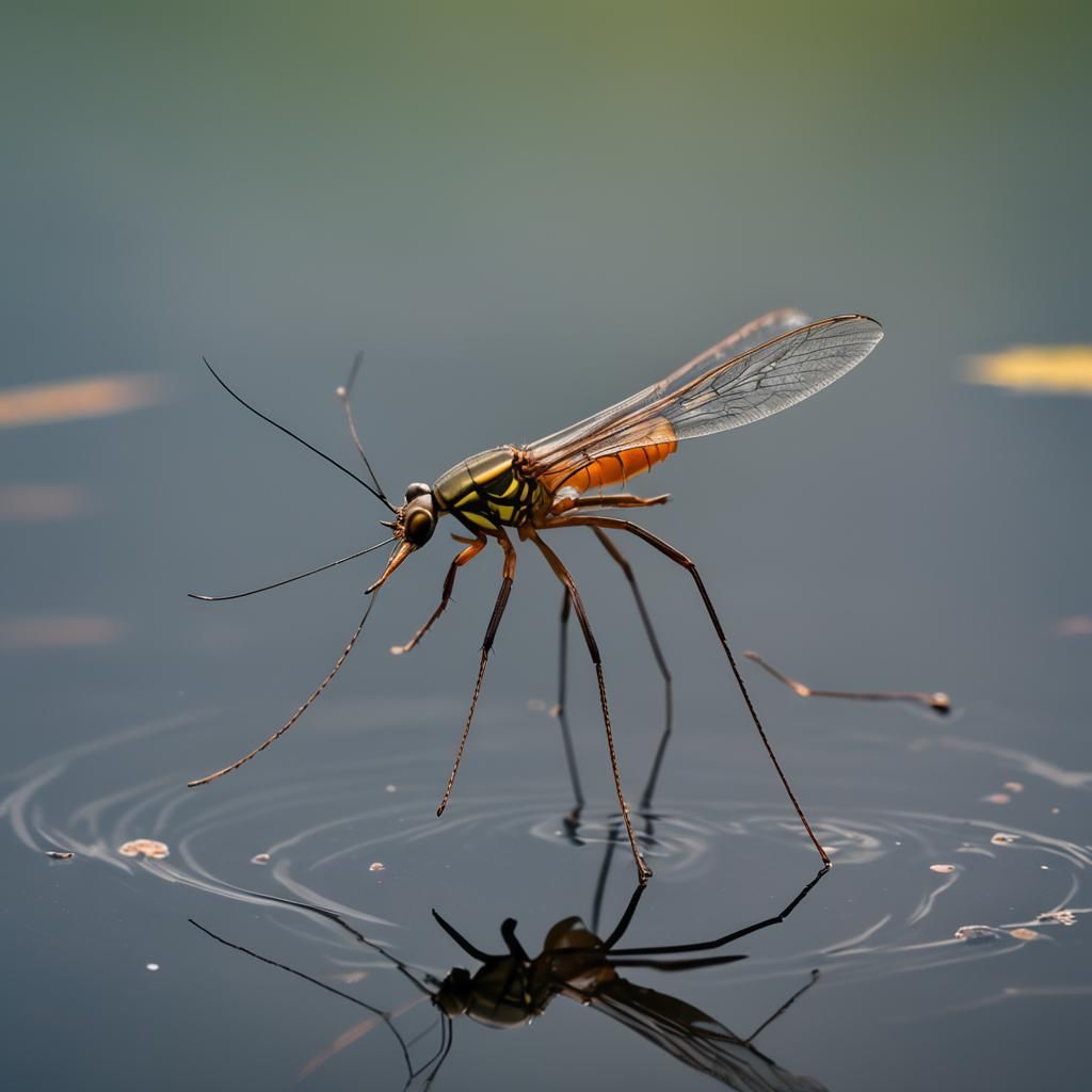 Macro Photo of Pond Skater on Lake