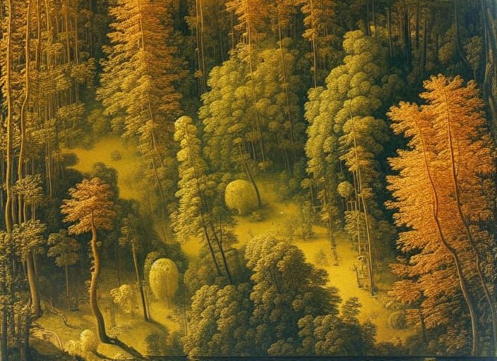 Lush Forest in Bayern, Germany: A Romantic Aerial View