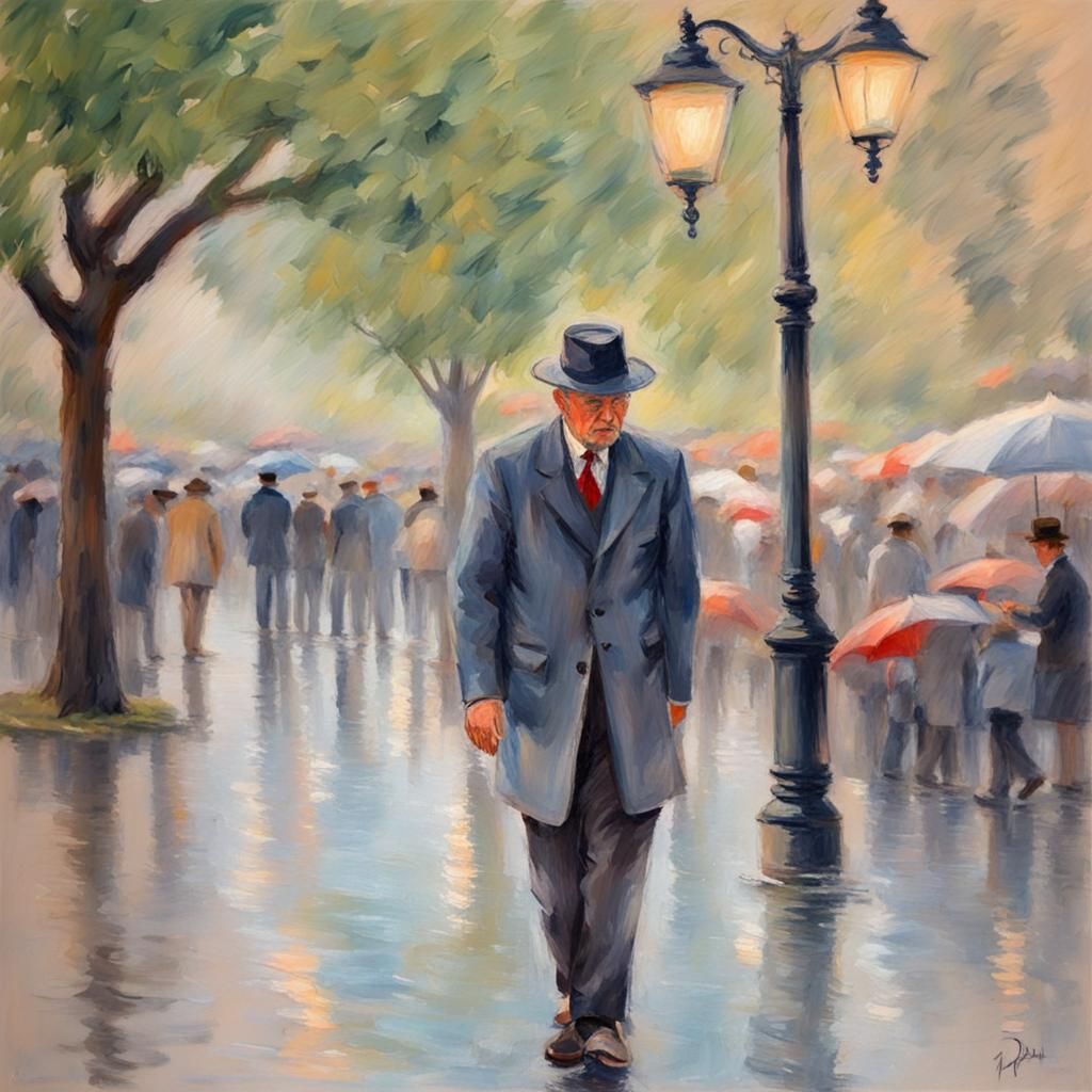 Kind Man Portrait in Impressionistic Style