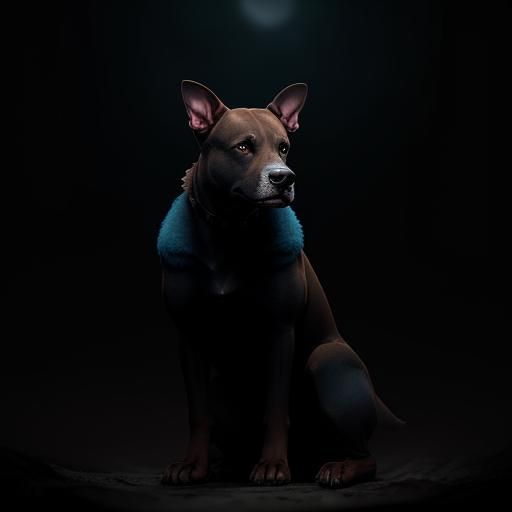 Dog's Nighttime Serenade: Hyperrealistic Digital Art