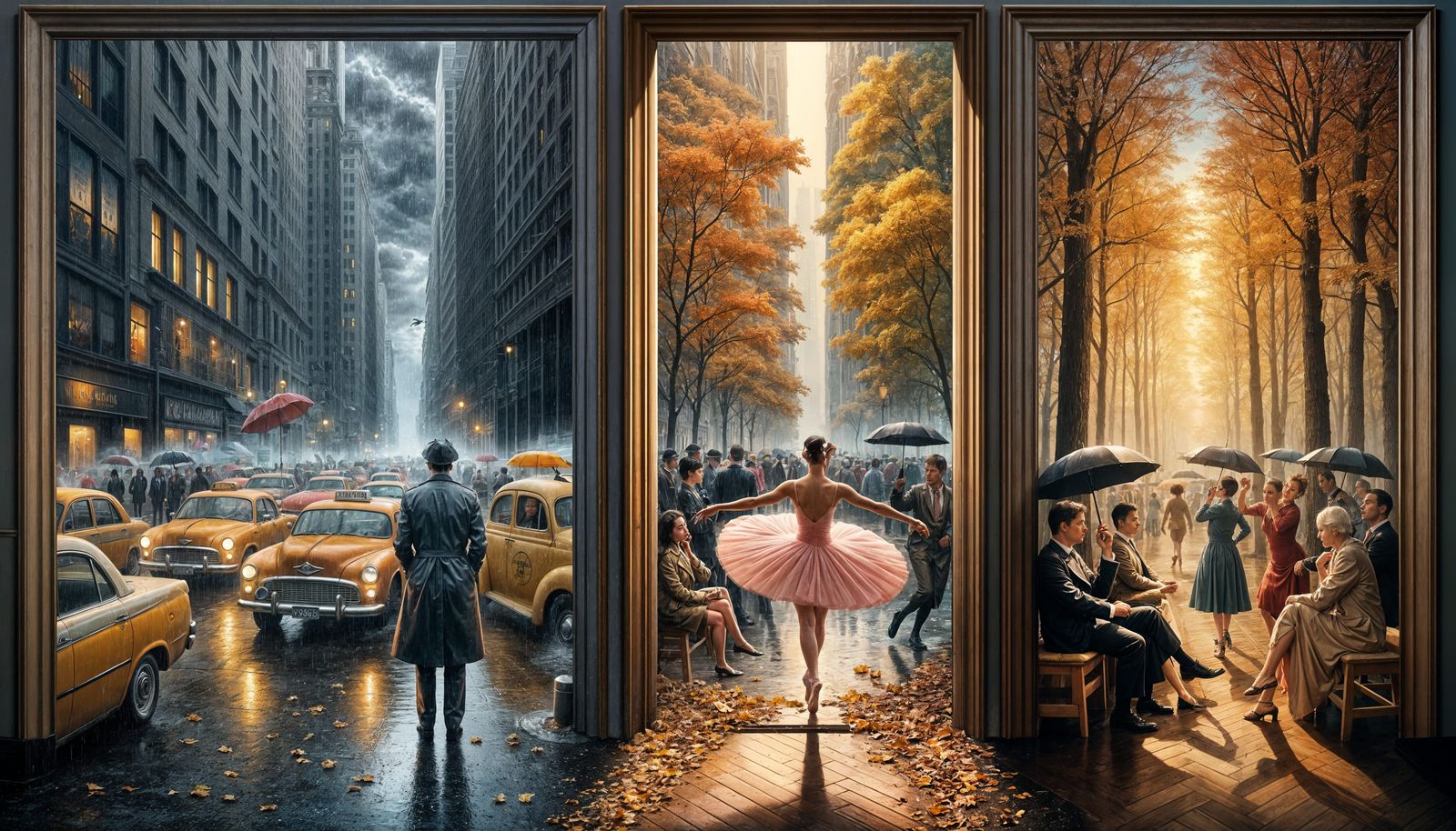 Surreal Triptych: Art and Reality Merge