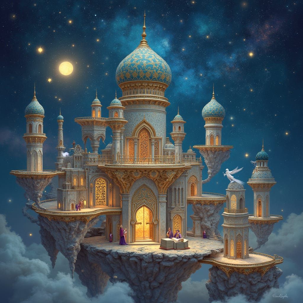 Celestial Library in Ethereal Fantasy Style