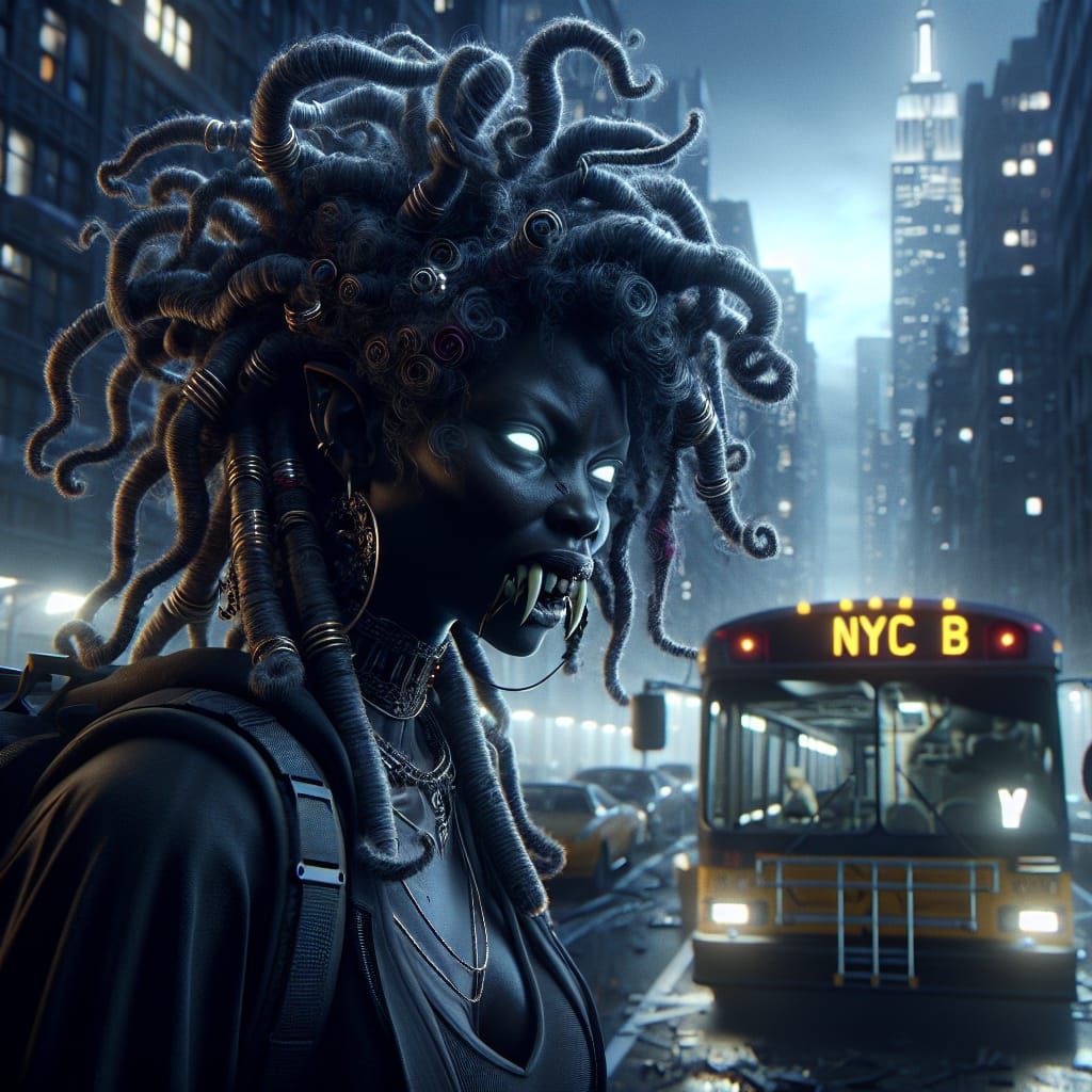 Vampire Bus Driver in Apocalyptic Manhattan