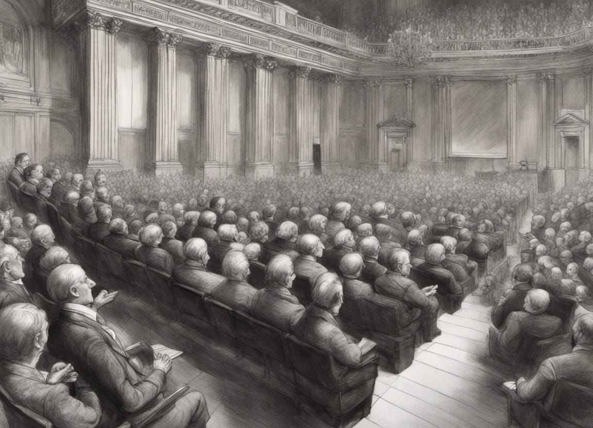 Adam Smith Delivers Lecture: Charcoal Drawing