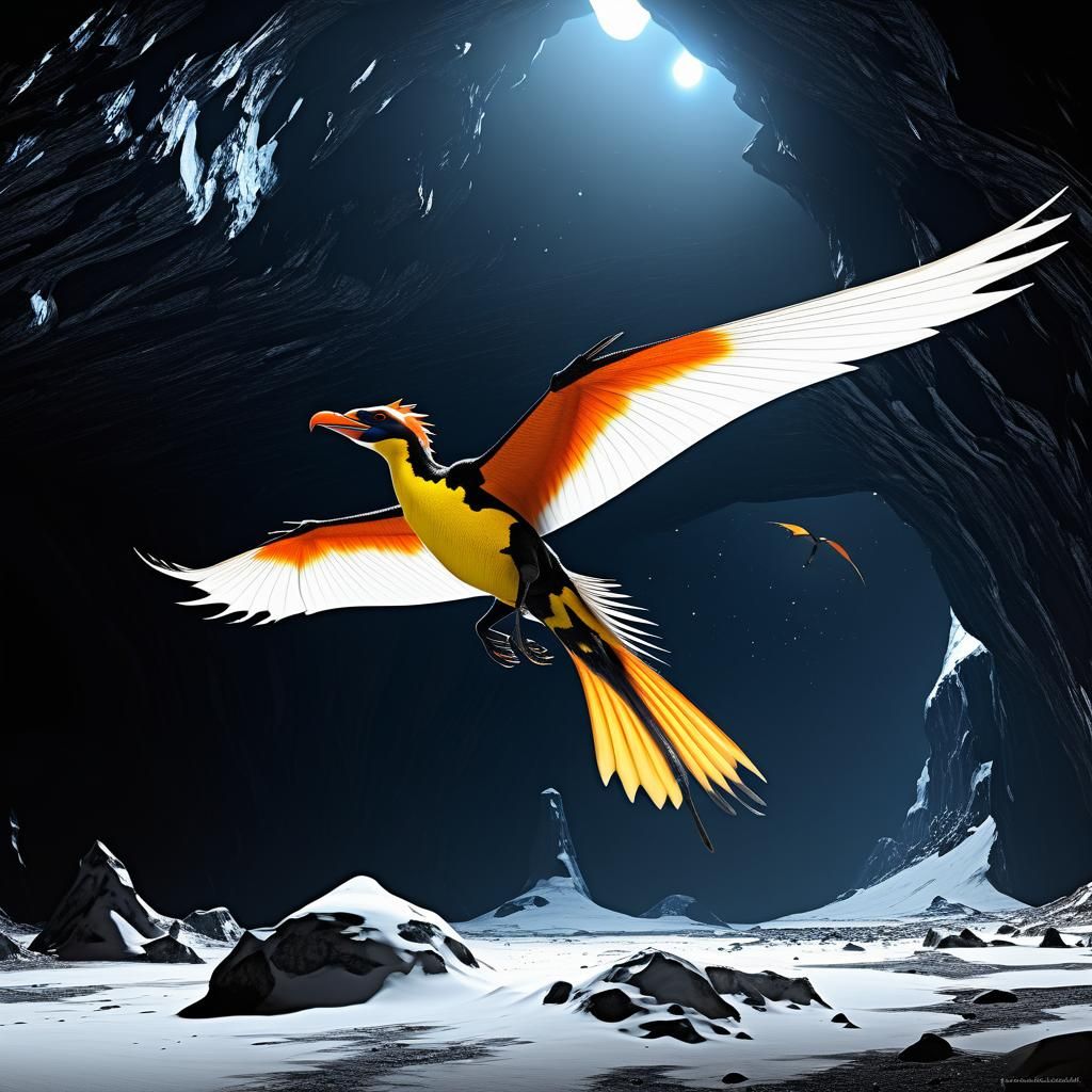 Alien Exoplanet with Dragon Raptor Creatures