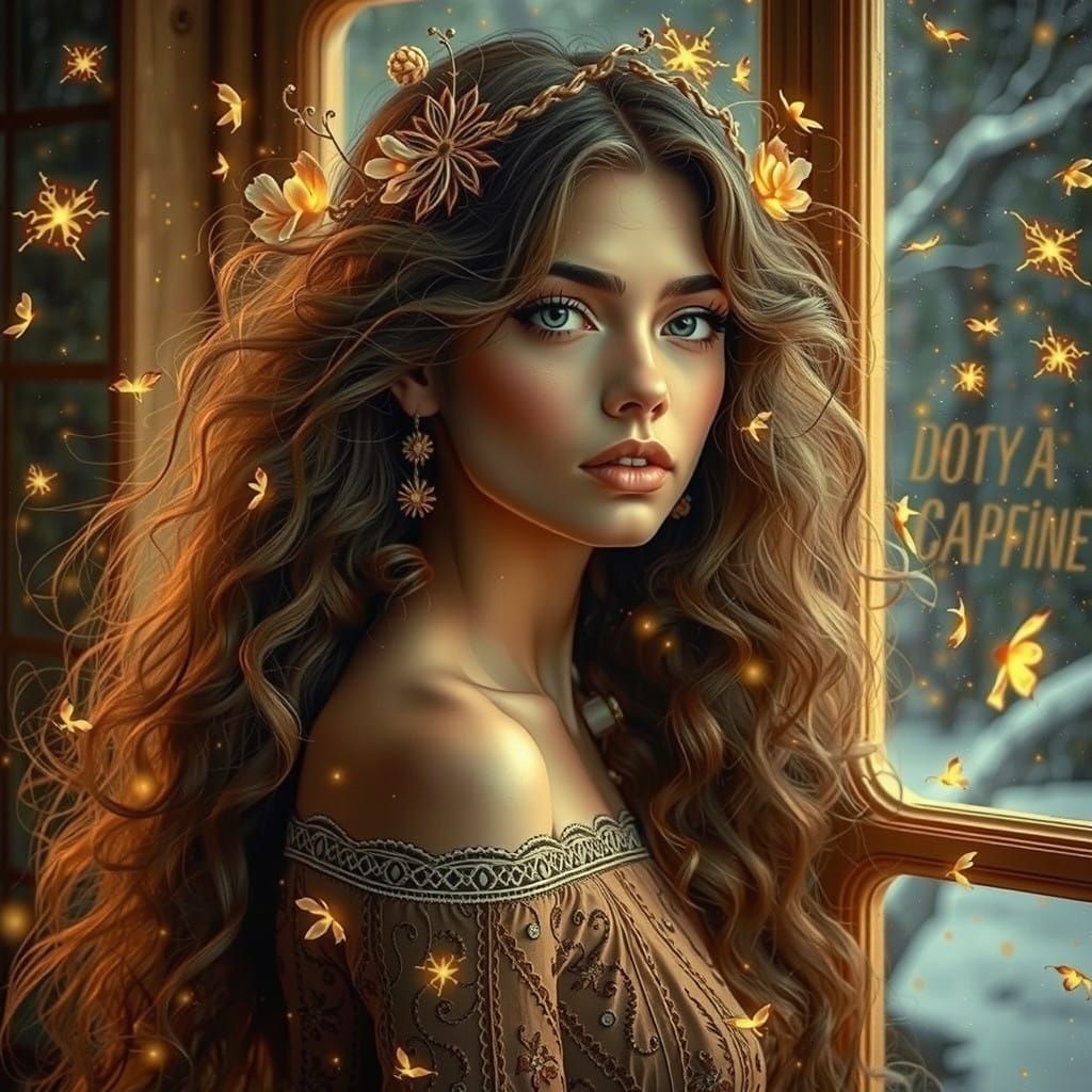 Ethereal Bohemian Goddess in Golden Hour Light