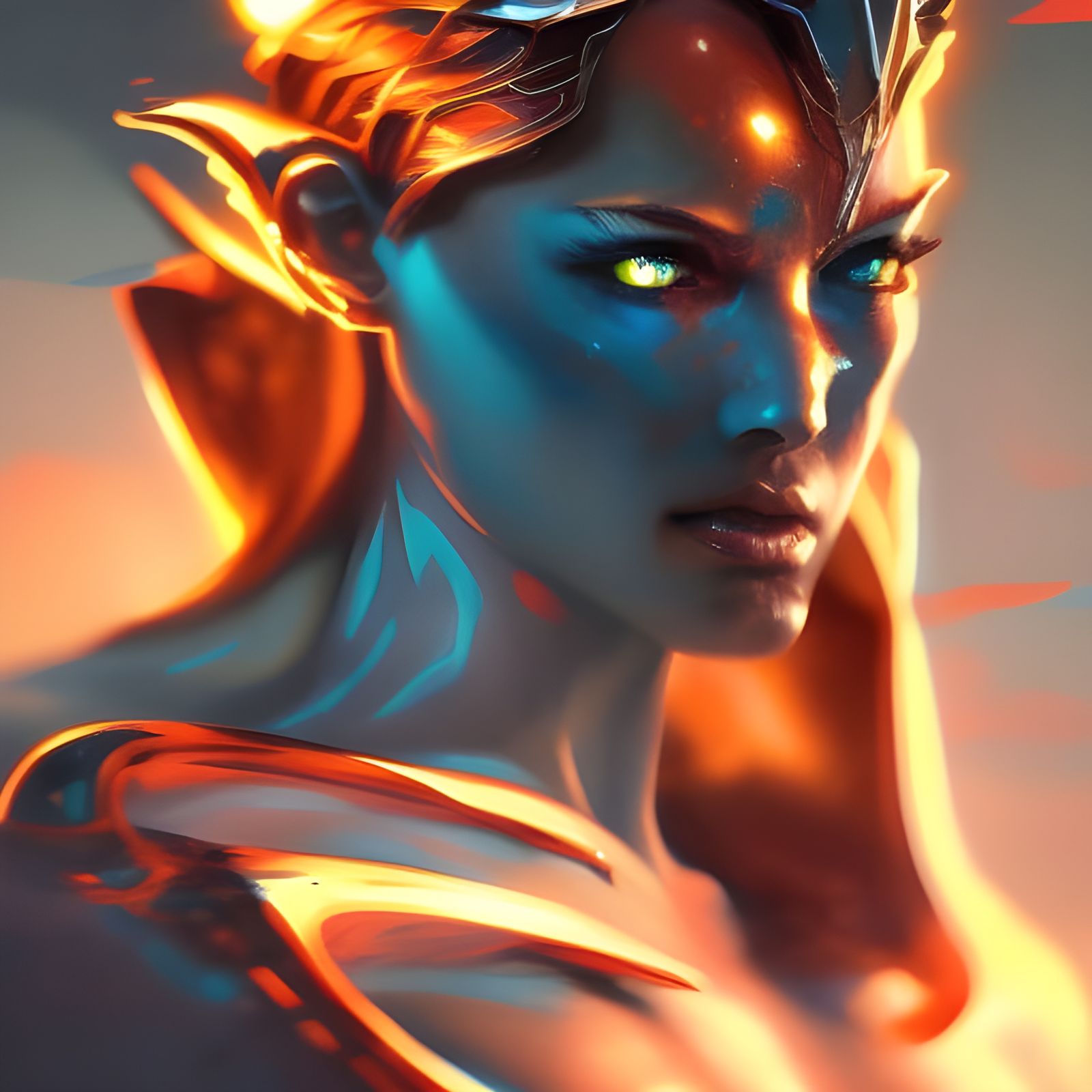 Flaming Demon as Superman: Digital Concept Art