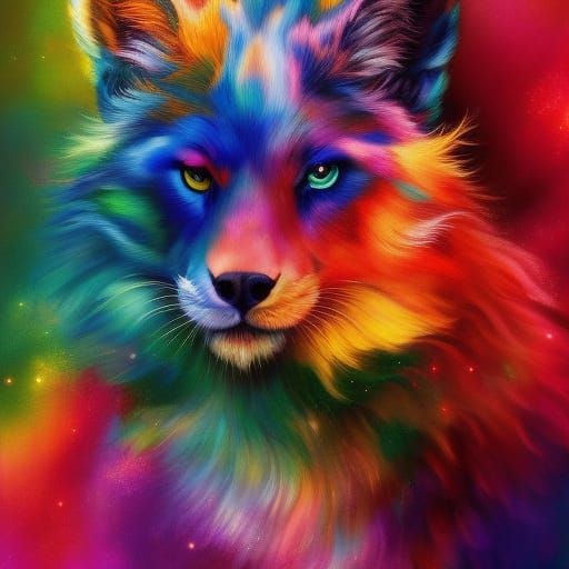 Iridescent Three-Headed Dragon in Vibrant Colors