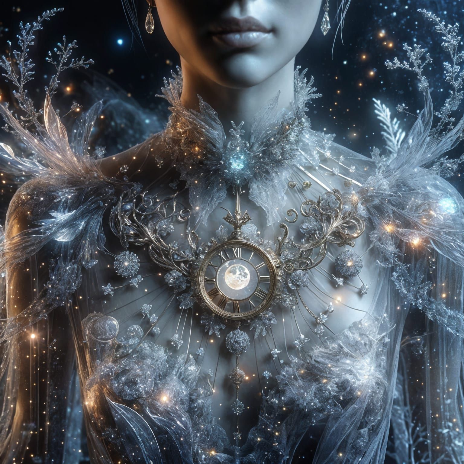 Celestial Goddess in Moonlit Armor