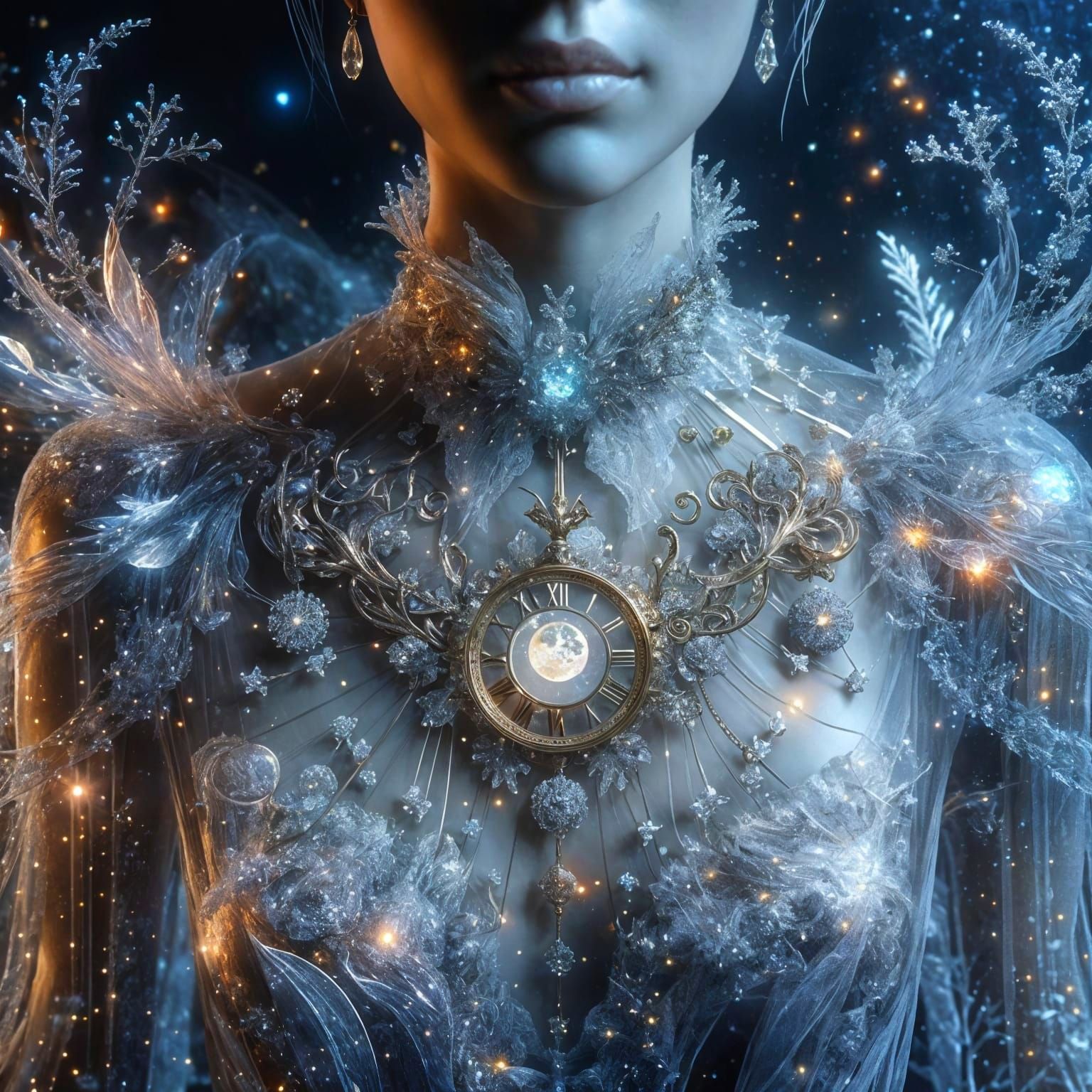 Celestial Goddess in Moonlit Armor