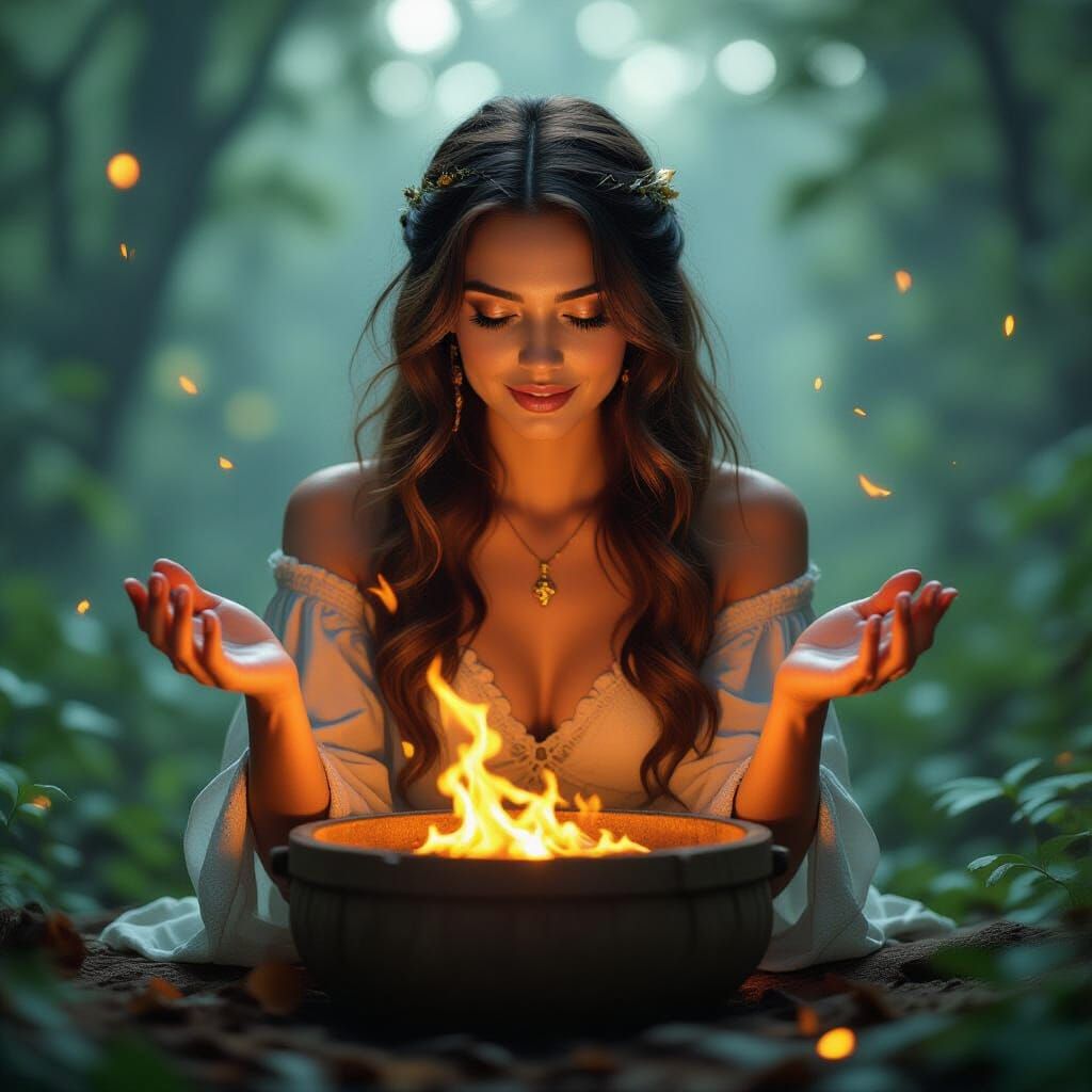 Beautiful Genie Emerges from Treasure Chest