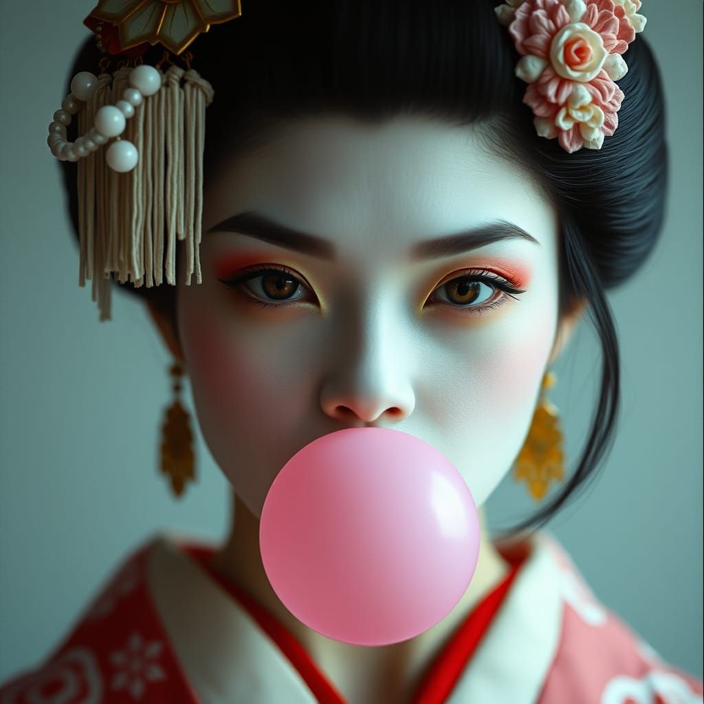 Blowing geisha