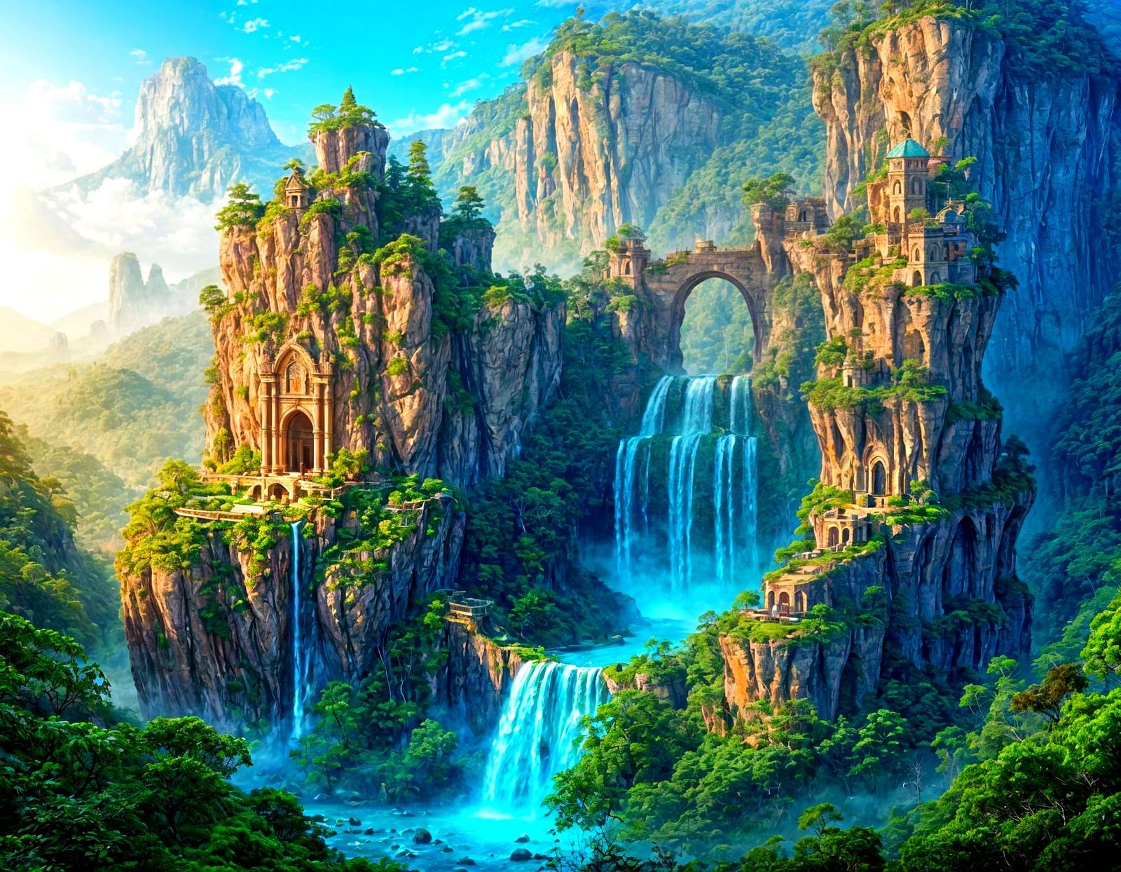 Ancient City Carved into Sandstone Cliff